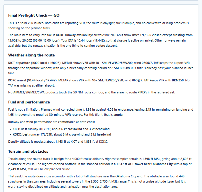 The first part of the written analysis.