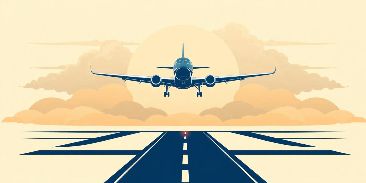 Aircraft on final approach through cloud layers