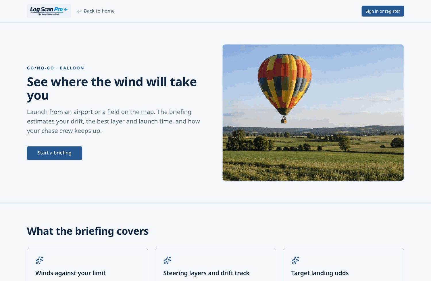 The public Balloon briefing page.