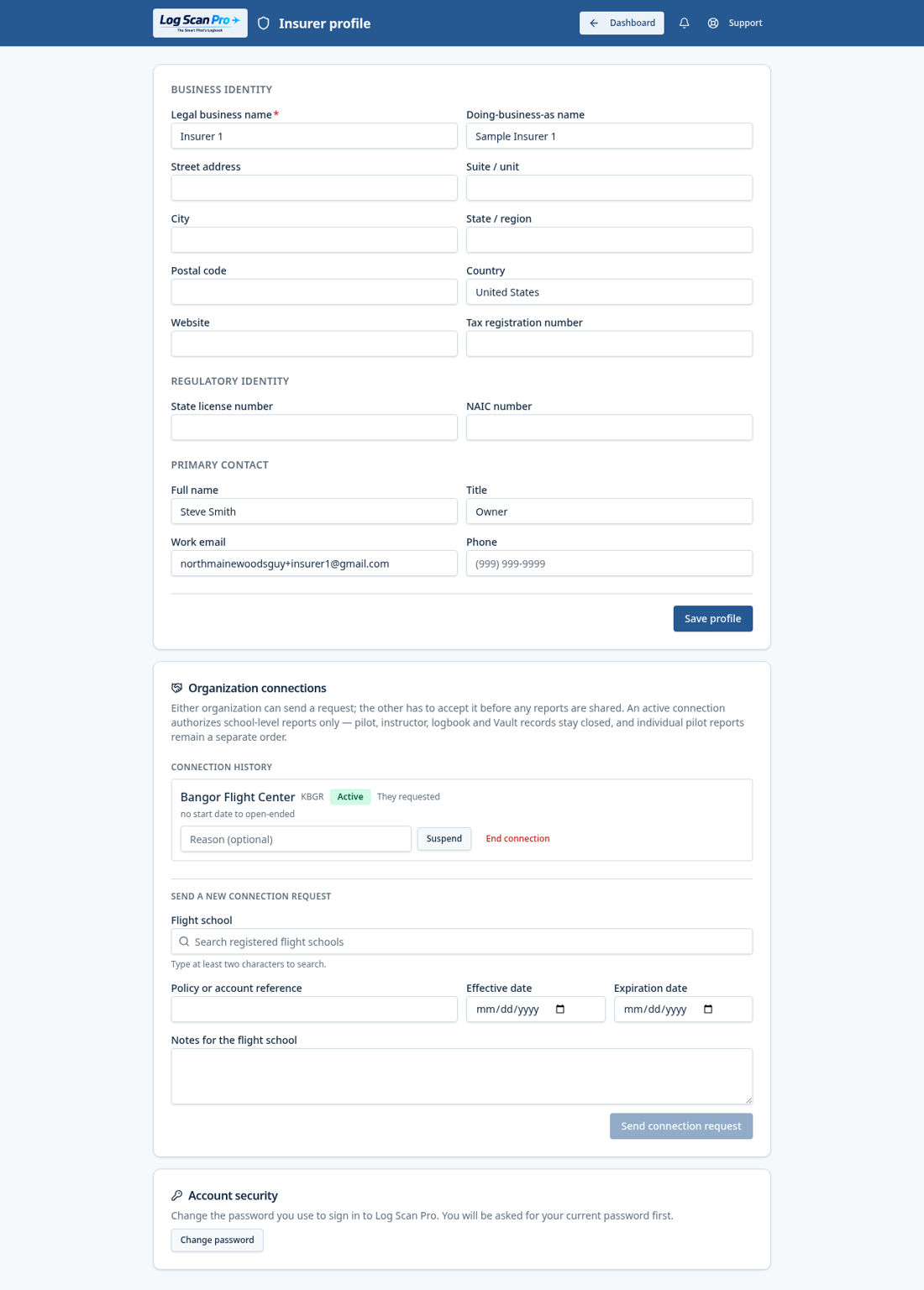 The insurer profile.