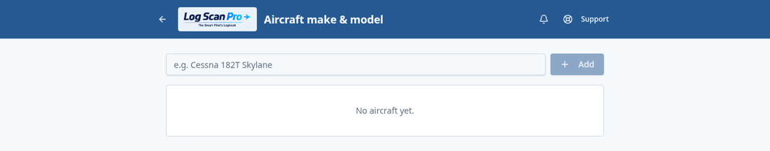Aircraft make and model.