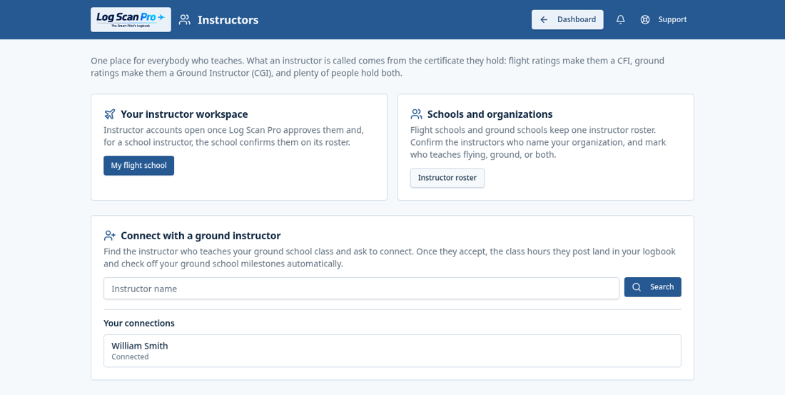 The Instructors hub.
